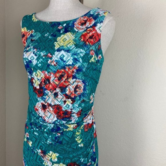 Bisou Bisou Knee Length Floral Sleeveless Dress - Picture 2 of 4